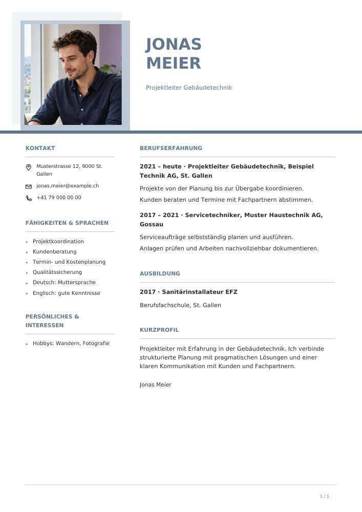 Lebenslauf – Cloud Offset