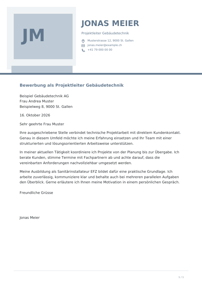 Bewerbungsschreiben – Cloud Offset