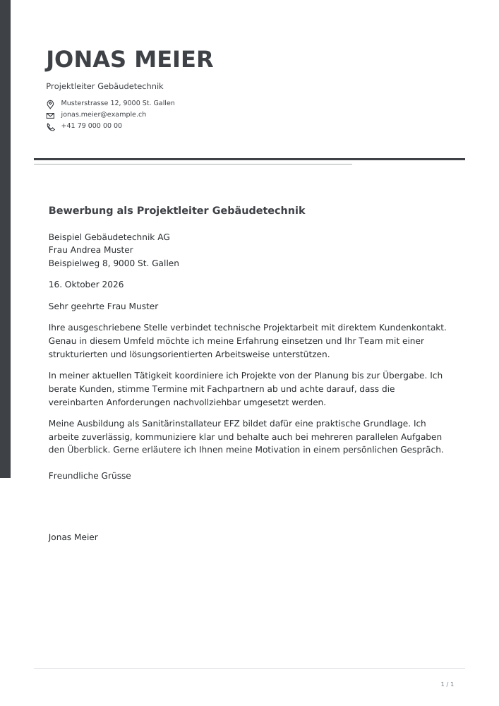 Bewerbungsschreiben – Graphite Editorial