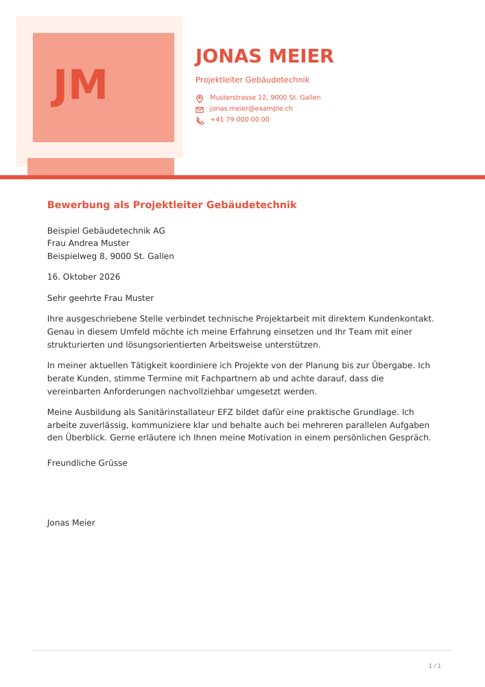 Bewerbungsschreiben – Coral Voltage